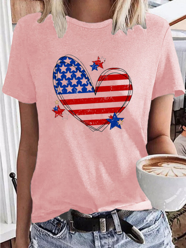 New Independence Day Love Print Women's T-shirt