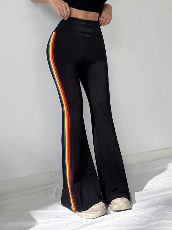 Women's high waist drape wide leg straight bootcut trousers casual pants