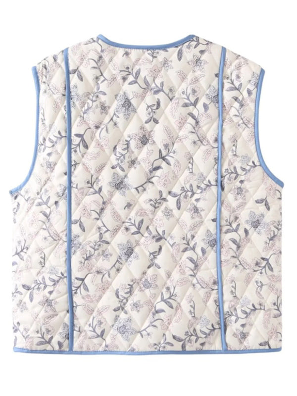 Ladies new style patchwork two button printed vest