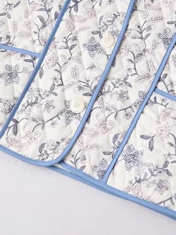 Ladies new style patchwork two button printed vest