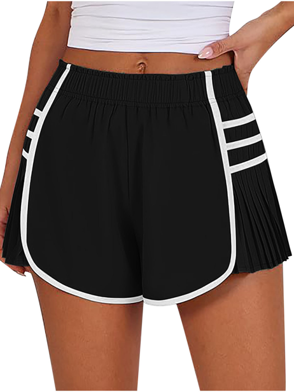 Ladies new style sports quick-drying pleated shorts