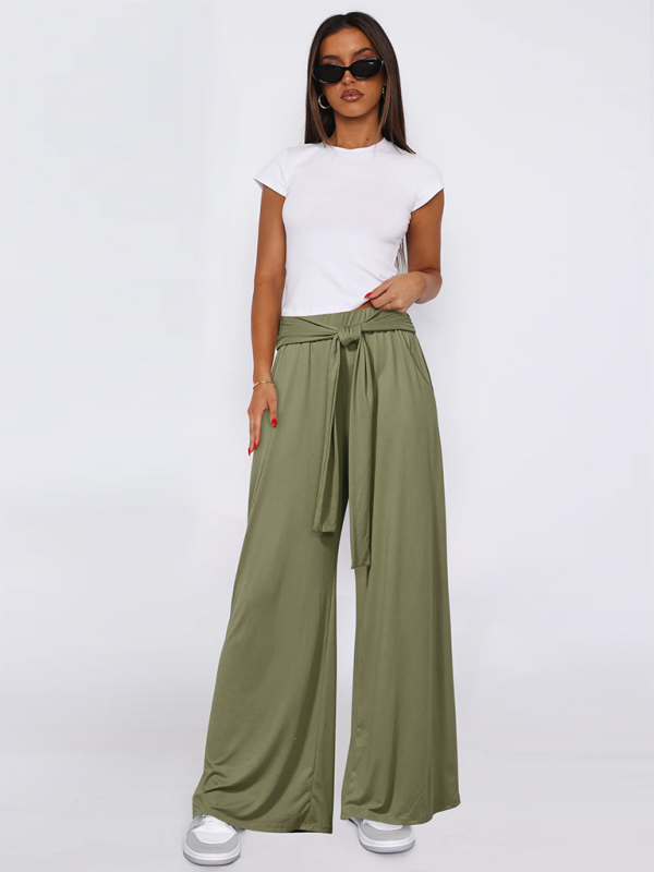 Solid color drapey wide-leg pants, casual and versatile, soft and comfortable yoga pants