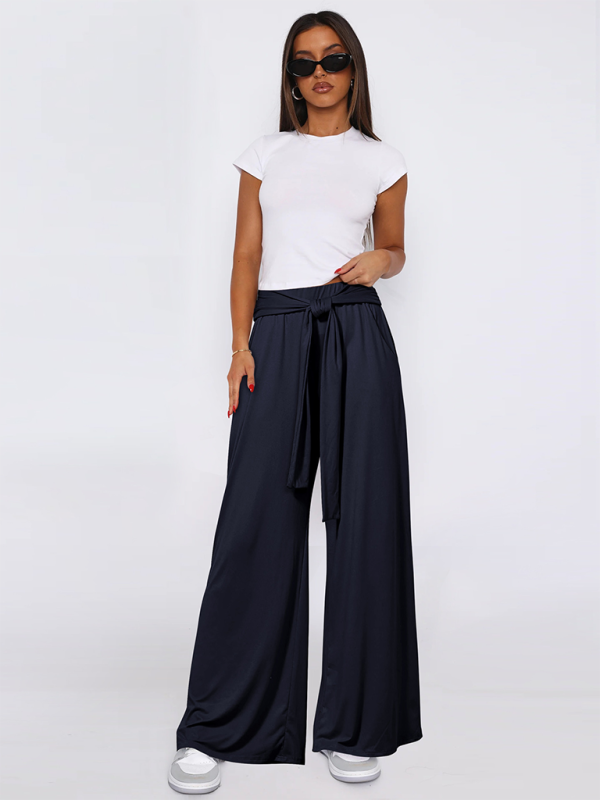 Solid color drapey wide-leg pants, casual and versatile, soft and comfortable yoga pants