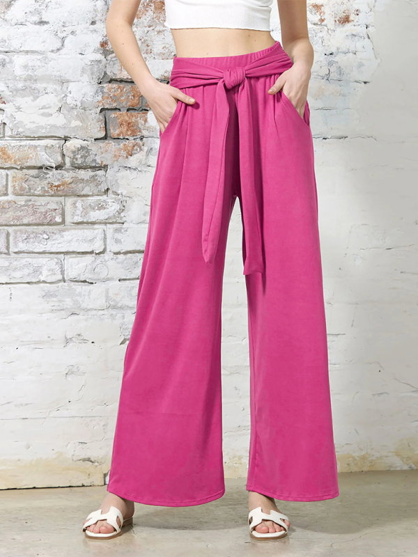 Solid color drapey wide-leg pants, casual and versatile, soft and comfortable yoga pants