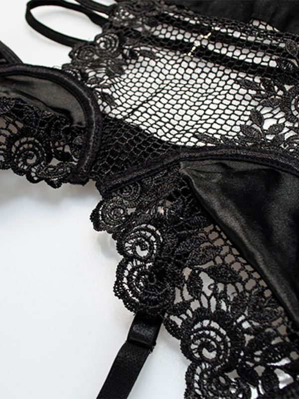 Halloween erotic lingerie bunny girl Christmas lace sexy three-piece garter jumpsuit