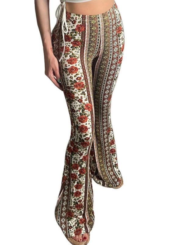 Boho Printed Skinny Micro Slim Sexy Casual Pants