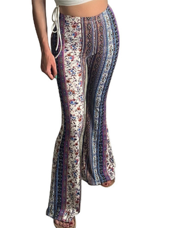 Boho Printed Skinny Micro Slim Sexy Casual Pants