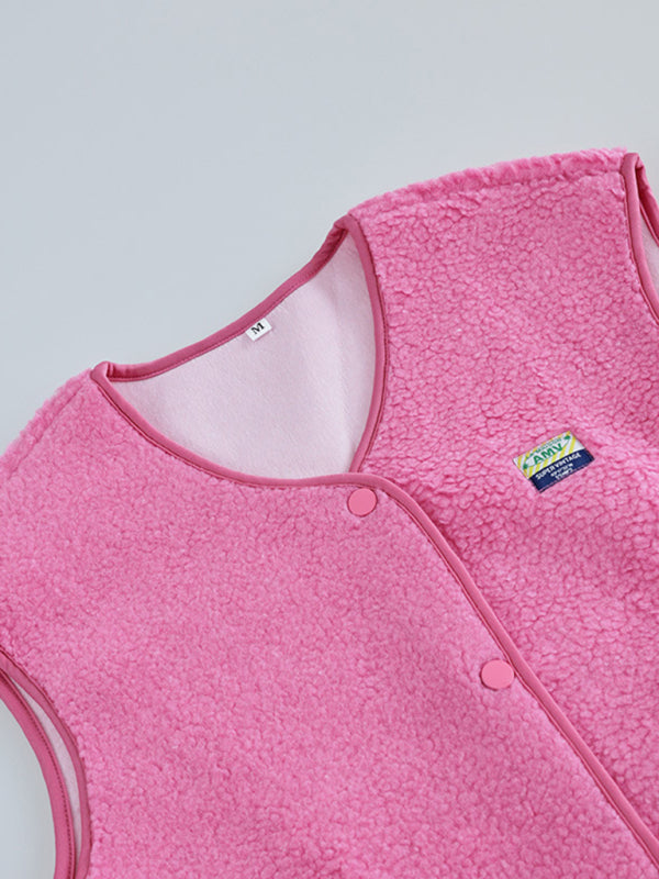 Fashion women's loose single-breasted vest jacket