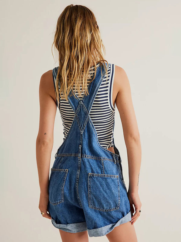 New loose multi-pocket overalls jeans