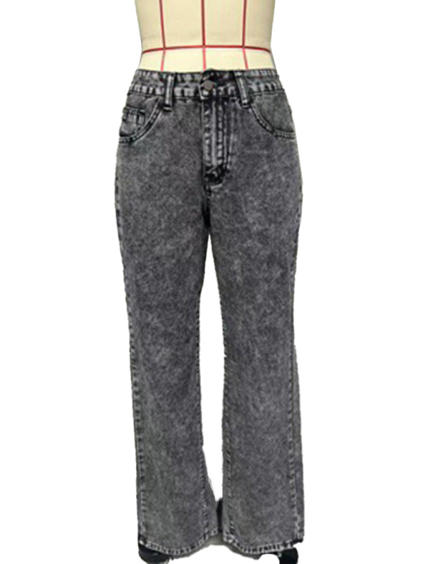 Low Rise Jeans Fashion Retro Straight Leg Loose Denim Pants