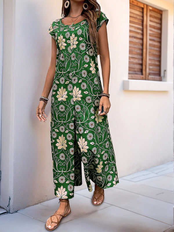 Printed wide-leg jumpsuit