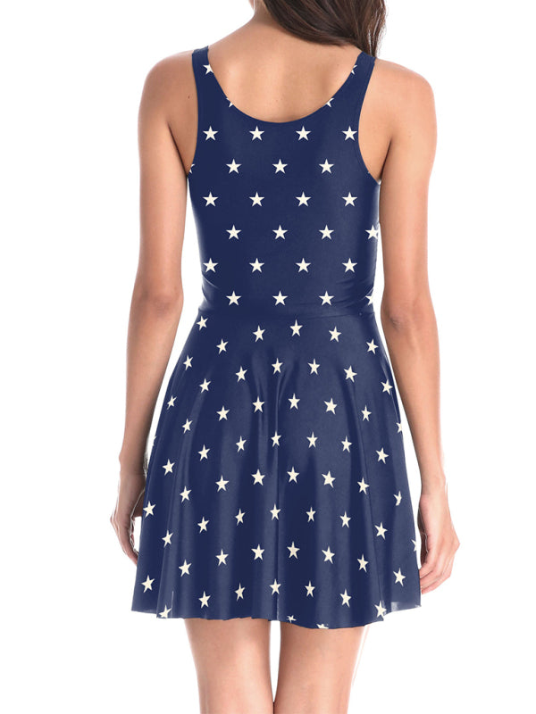 Women's Independence Day Flag Print Dress