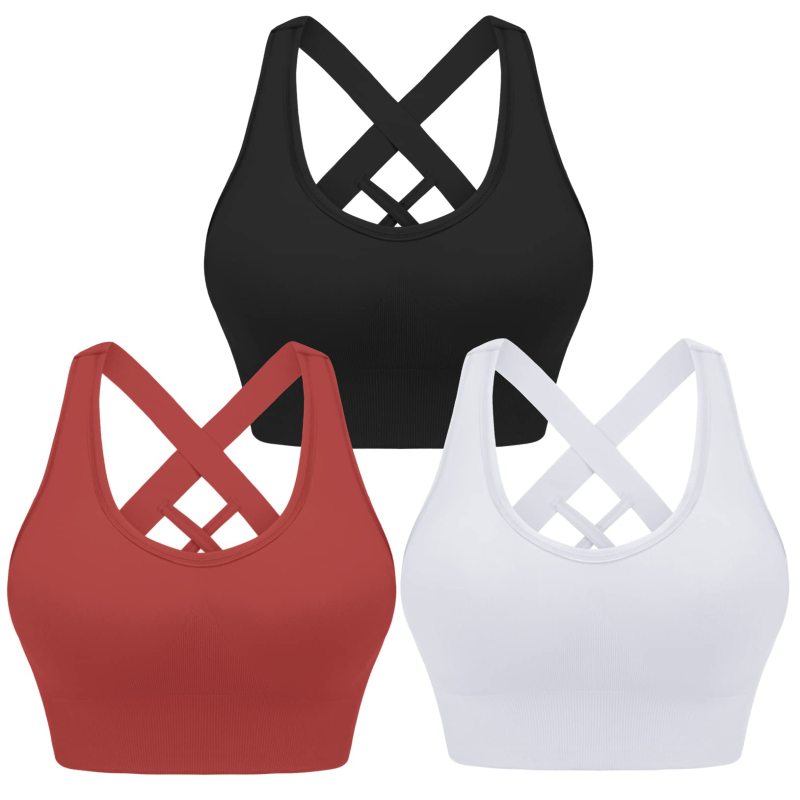 Four seasons women's solid sports nylon sports bra